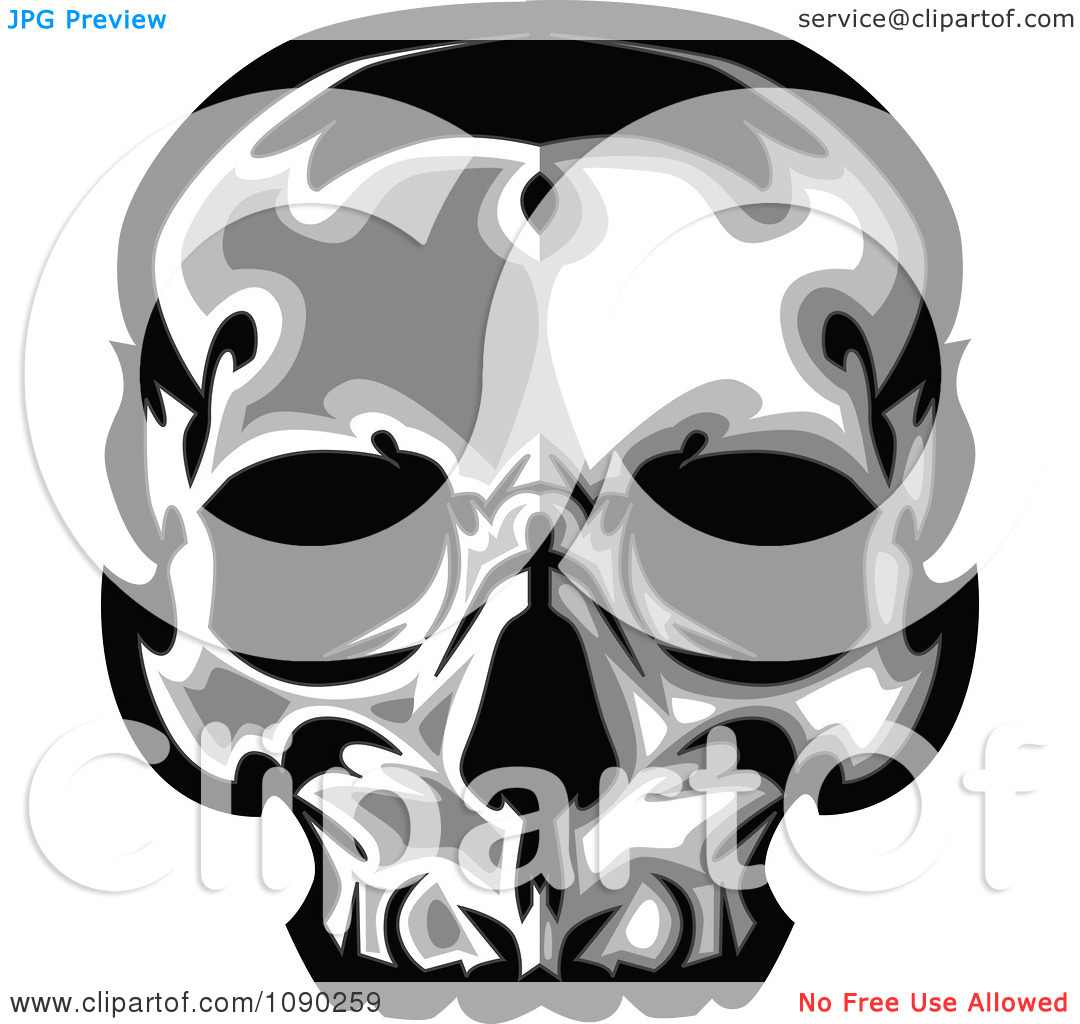 Clipart Dark Human Skull   Royalty Free Vector Illustration By