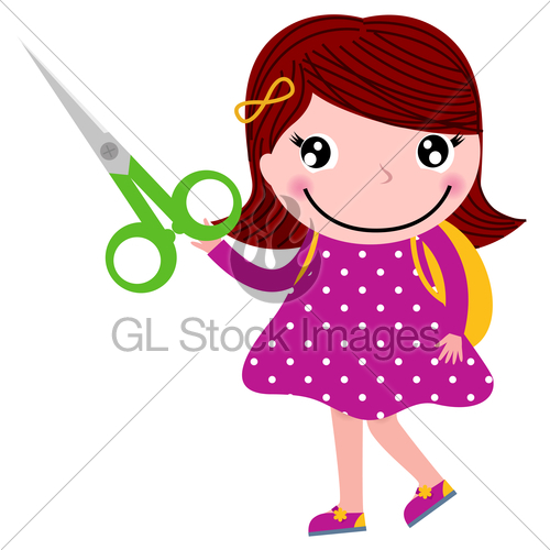 Creative Girl With Scissors Isolated On White   Gl Stock Images