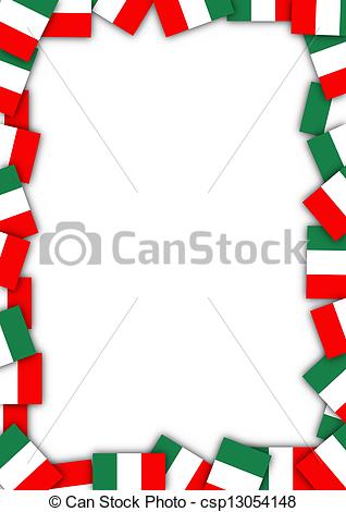 Drawing Of Italy Flag Border   Illustration Of A Frame Made Of Italian