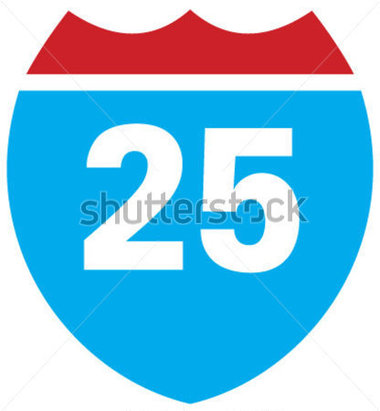 Durchbl Ttern   Transport   Die Interstate Highway 25 Zeichen