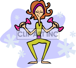 Exercise Exercising Weights Workout Lady Women Pple034 Clip Art People