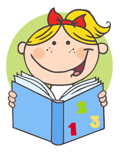 Happy Student Clipart Clipart Image Of A Happy Young Girl Studying    