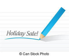 Holiday Sale Message Illustration Design Over A White