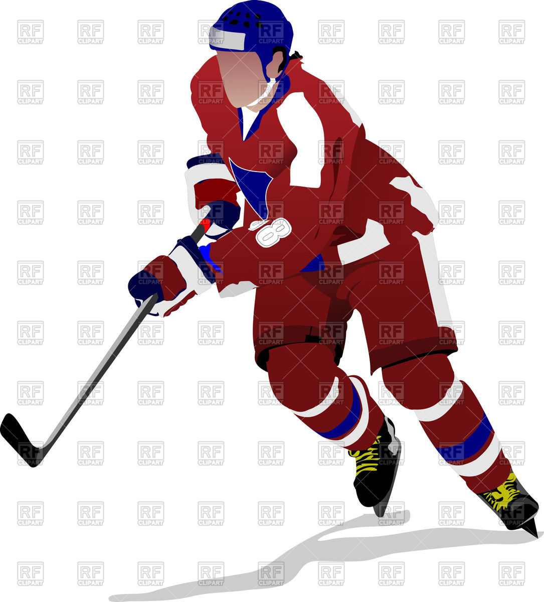 Ice Hockey Player Forward 51243 Download Royalty Free Vector Clipart    