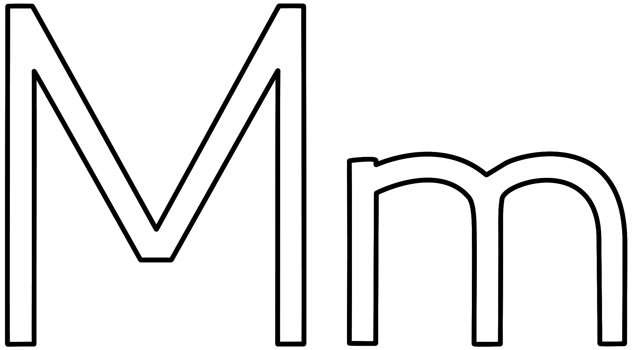 Letter M   Coloring Page  Alphabet 