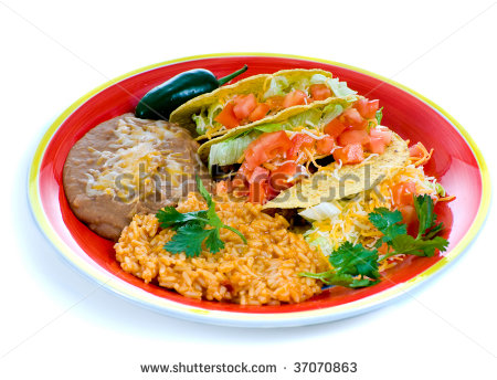 Mexican Rice Clipart A Colorful Mexican Food Plate