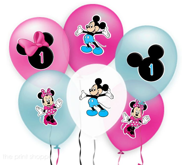Mickey Mouse Birthday Clip Art   Minnie Mouse Twin Balloon