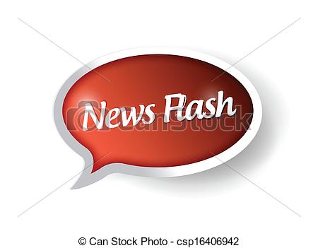 News Flash Message On A Speech Bubble  Illustration Design Over White