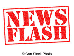 News Flash Red Rubber Stamp Over A White Background