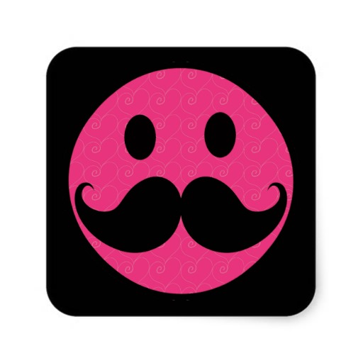 Pink Smiley Face With Mustache Pink Smiley Face Mustache Moustache    