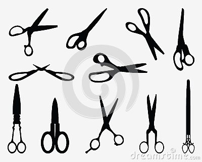 Scissors Black Silhouettes Different Illustration 46284321 Jpg