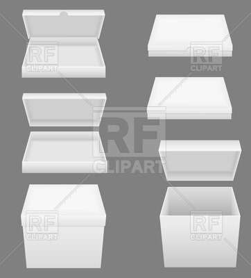Set Of White Packing Boxes Download Royalty Free Vector Clipart  Eps 