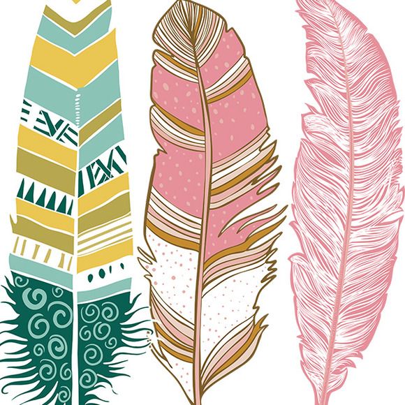Wispy   Pink Feather Clip Art   Illustrations On Creative Market