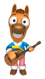 3d Horse Has To Be Playing The Guitar  3d Animal Character Desig Stock