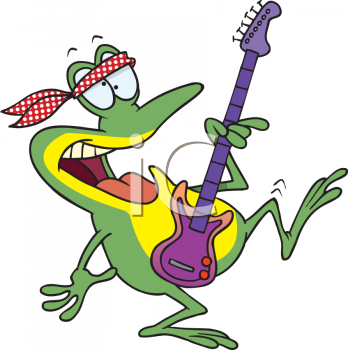 Animal Clipart Net Cartoon Clipart Picture Of A Hippie Frog Playing A
