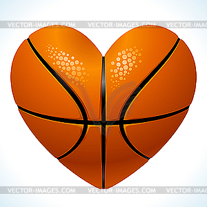 Ball For Basketball In The Shape Of Heart   Vector Image