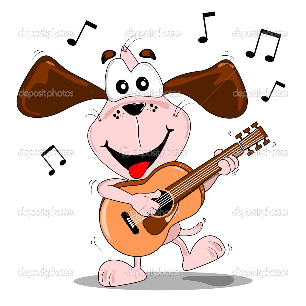Cartoon Dog A Guitar   Stock Vector   Gcpics  8274083