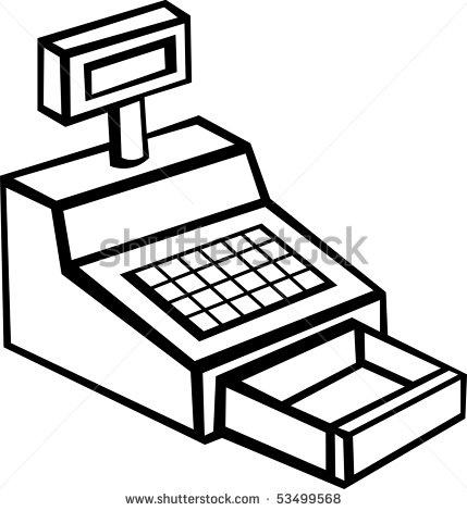 Cash Register Clipart Black And White Cash Register Machine   Stock