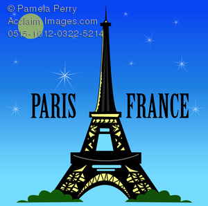 Clip Art Image Of A Paris Travel Design Of The Eiffel Tower