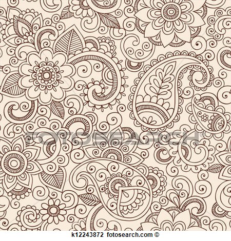 Clipart   Henna Mehndi Paisley Floral Pattern  Fotosearch   Search