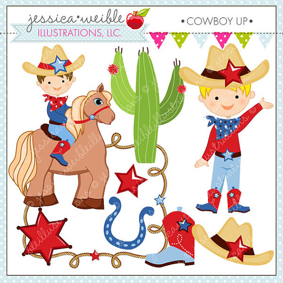 Cowboy Up Cute Digital Clipart For Commercial Or Personal Use Cowboy