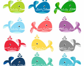 Cute Whales Digital Pers Onal And Small Commercial Use Clipart