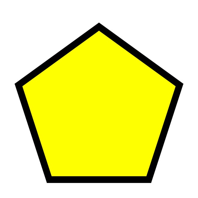Description  A Picture Of A Yellow Pentagon With A Black Outline