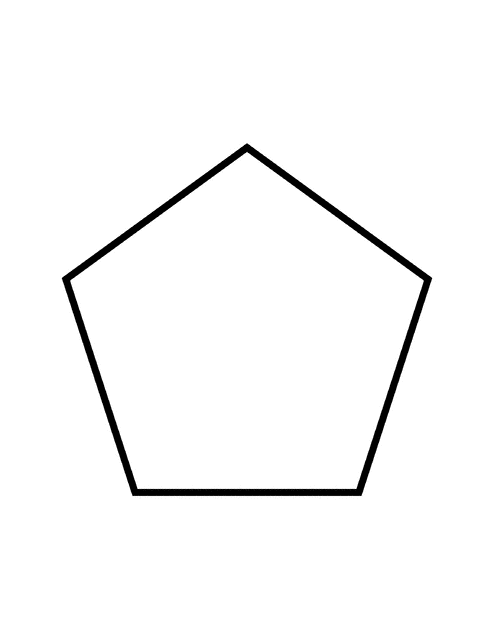Flashcard Of A Polygon With Five Equal Sides   Clipart Etc
