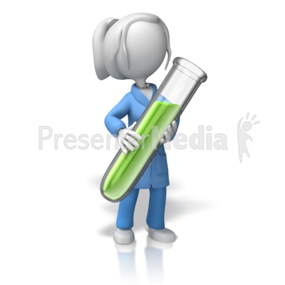 Lady Scientist With Test Tube Presentation Clipart