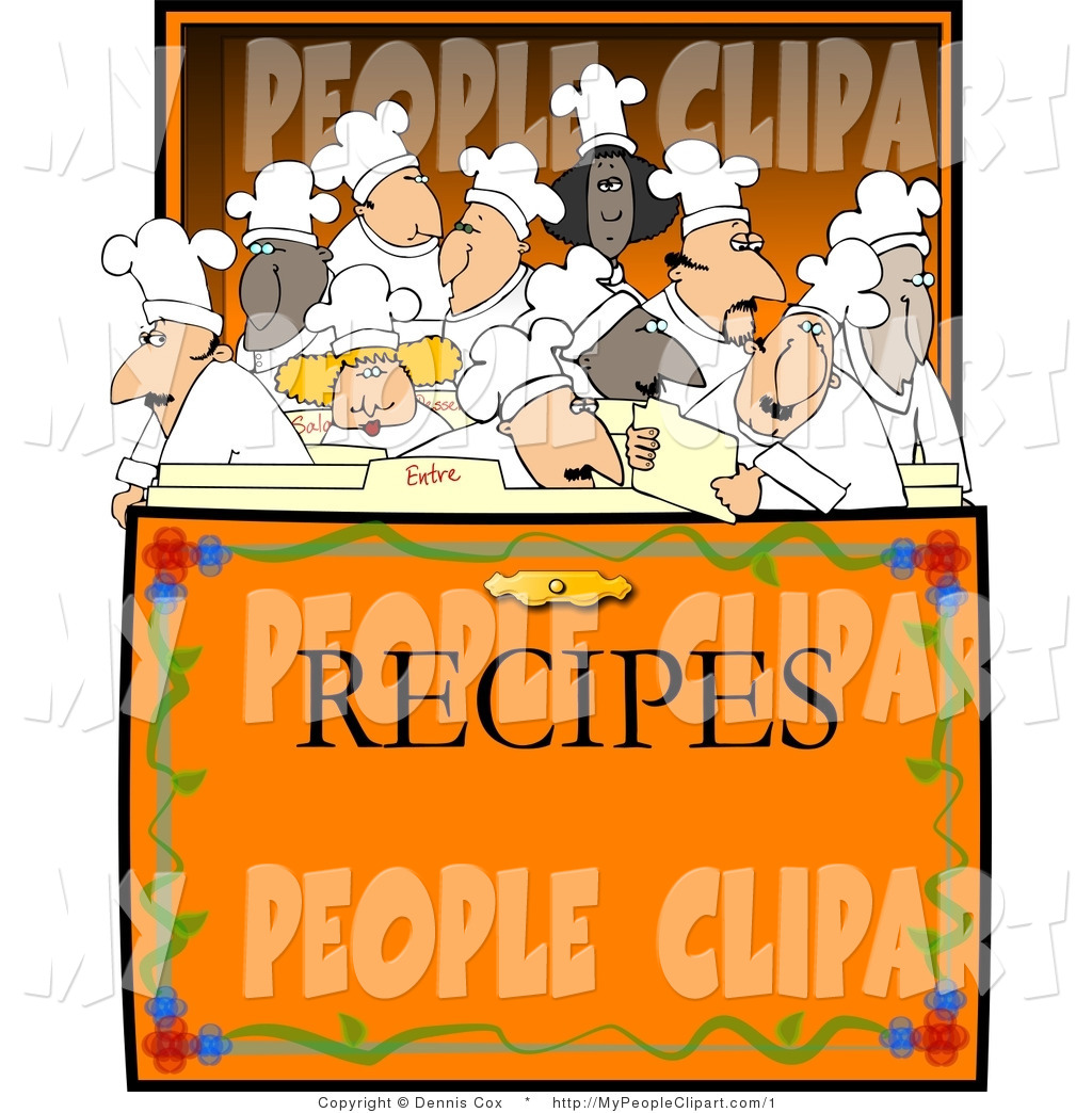 Larger Preview  Clip Art Of A Crowd Of Chefs In A Recipe Box By Djart