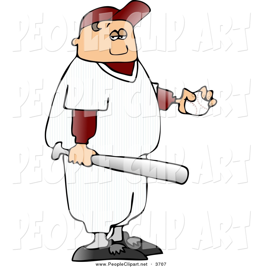 Larger Preview  Clip Art Of A White Boy Wearing Baseball Gear While    