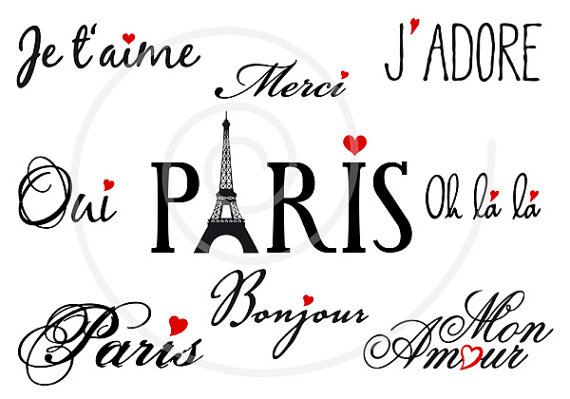 Paris French Clip Art Set Digital Clipart Eiffel Tower Clip Art