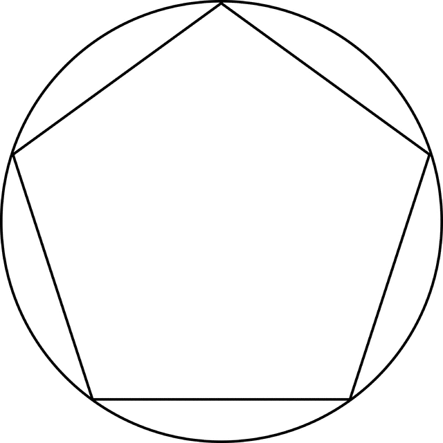 Regular Pentagon Inscribed In A Circle   Clipart Etc