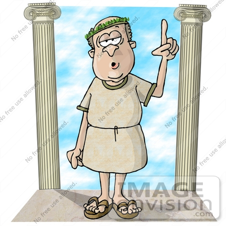 Royalty Free Clipart Illustration Of A Roman Philosopher Man With One