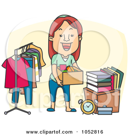 Royalty Free Vector Clip Art Illustration Of A Woman Storing Old Books