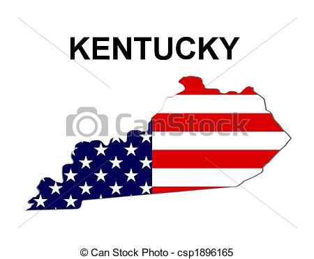 Stock Illustration   Usa State Of Kentucky In Stars And Stripes Design
