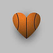 Stylized Basketball Ball   Heart