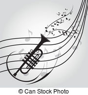 Trumpet   Abstract Trumpet Silhouette On Score On Special
