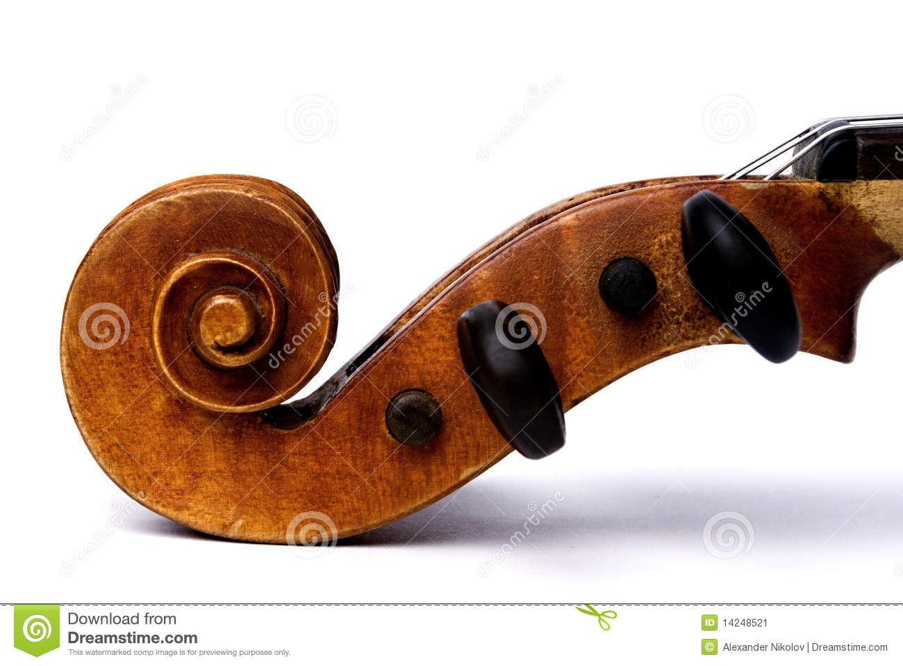 Violin Scroll And Pegbox Stock Image   Image  14248521