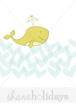 Whale Valentines Day Card Playful Whale Clip Art