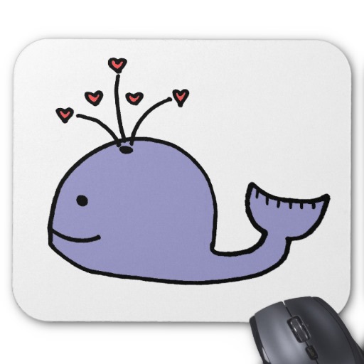 Whimsical Cartoon Whale Mousepad Zazzlecouk