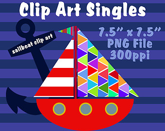 Whimsical Clipart Cute Clipart Boats Sailboats Instant Download