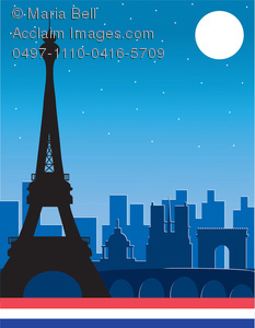 With The City Of Paris France In The Background Clipart Image
