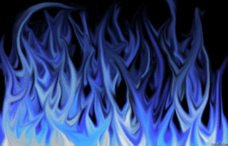 Animated Clip Art Picture Of Happy Birthday In Blue Flames And Fire