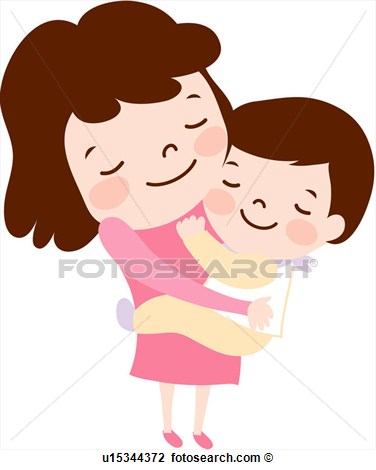 Baby Hugging Motherhood Love Mother View Large Clip Art Graphic