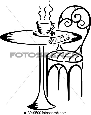     Cafe Coffee Cup Drink Table Bistro View Large Clip Art Graphic