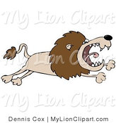 Clipart Of An Angry Lion Leaping By Djart