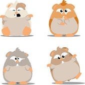 Cute Hamsters   Clipart Graphic