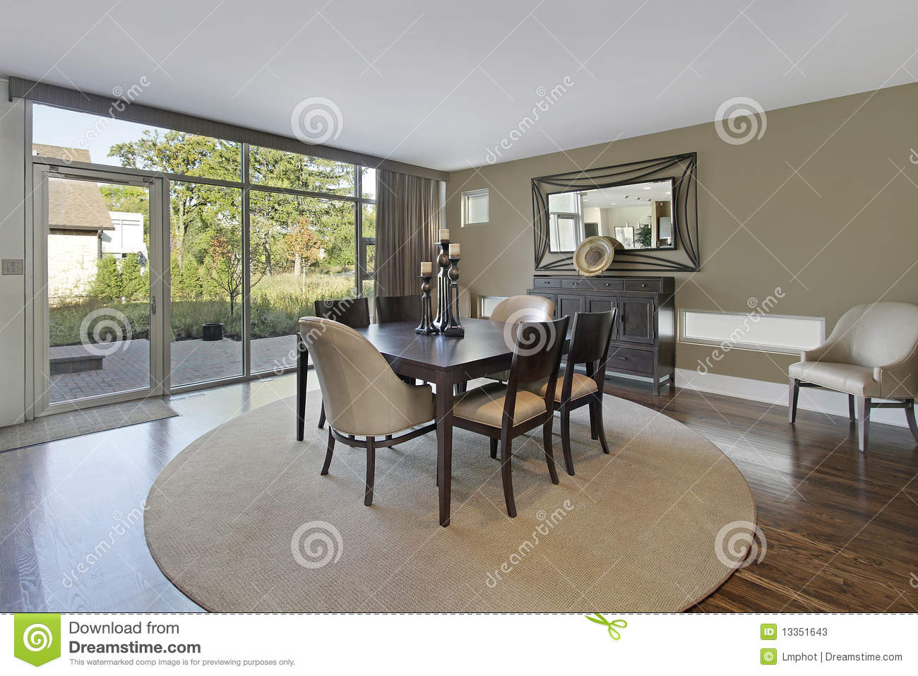 Dining Room With Patio View Stock Photos   Image  13351643
