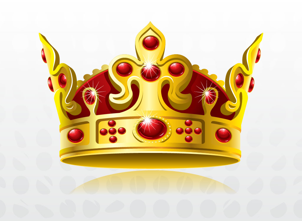 Free Vector Crown With Red Gems Sparkling Highlights  A Cool Vector